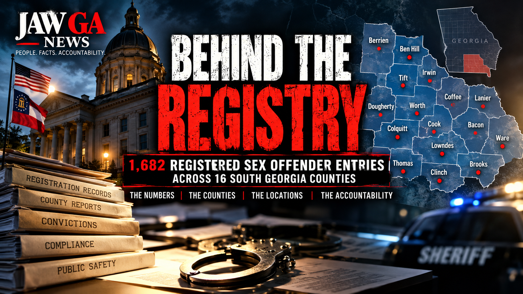 BEHIND THE REGISTRY: GBI Report Lists 1,682 Registered Sex Offender Entries Across 16 South Georgia Counties